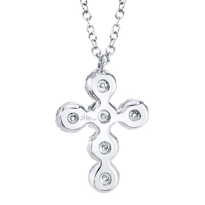 0.25Ct 14K W/G Diamond Cross Necklace