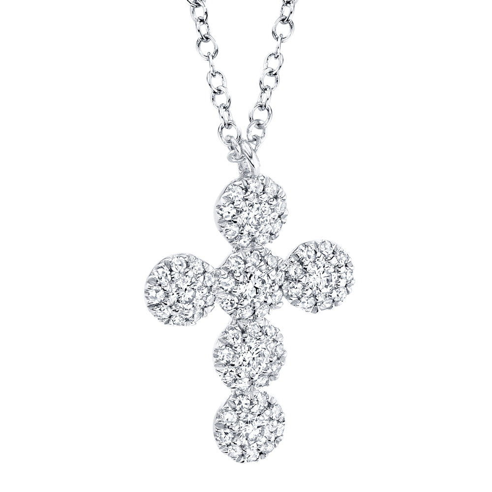 0.25Ct 14K W/G Diamond Cross Necklace