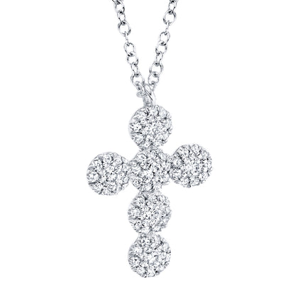 0.25Ct 14K W/G Diamond Cross Necklace