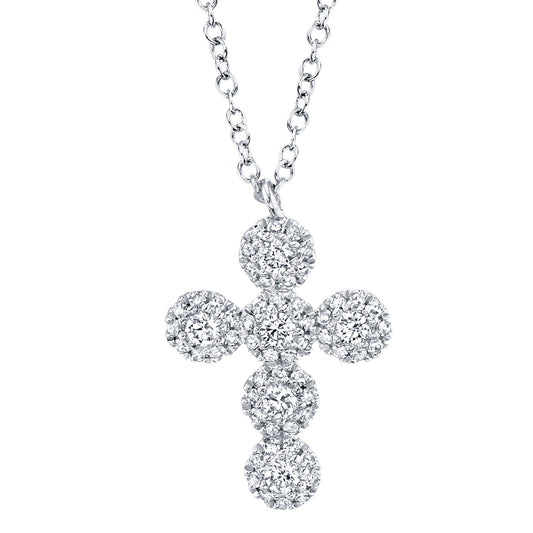 0.25Ct 14K W/G Diamond Cross Necklace