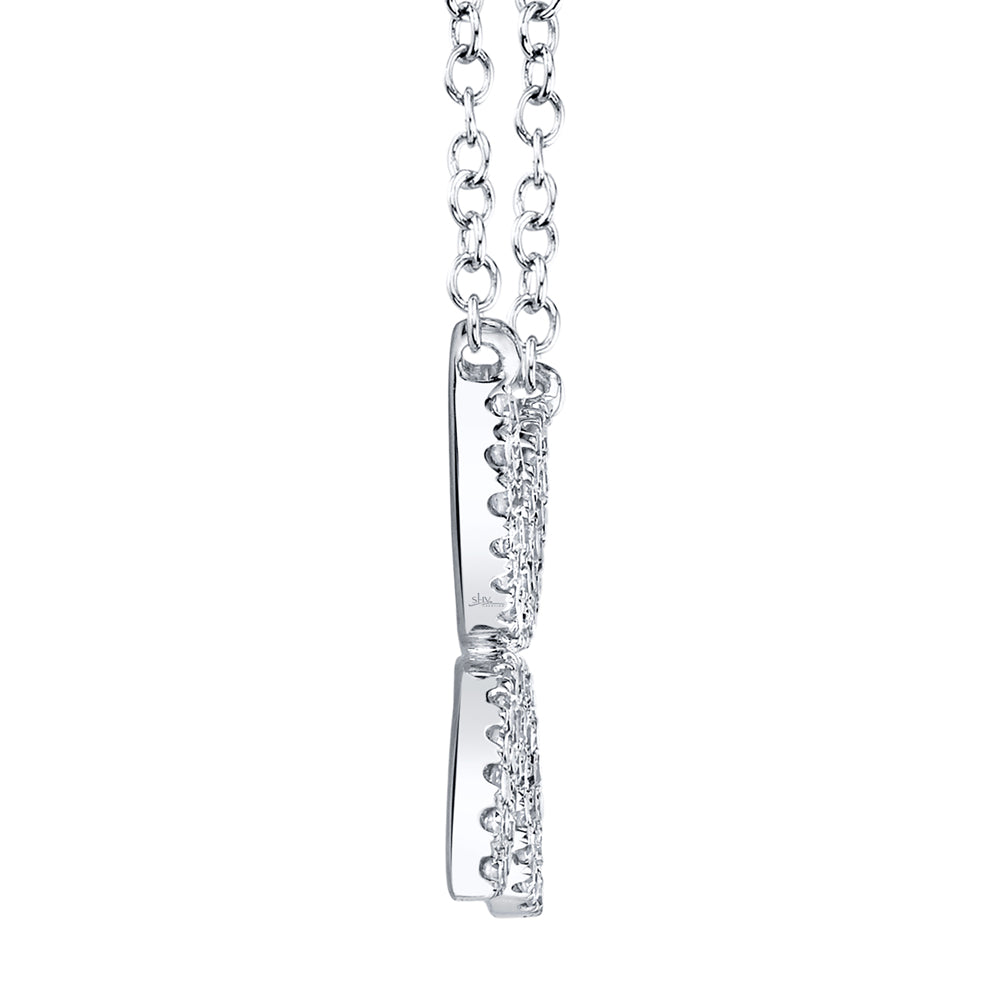 0.20Ct 14K W/G Diamond Flower Necklace