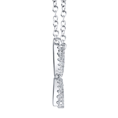 0.20Ct 14K W/G Diamond Flower Necklace