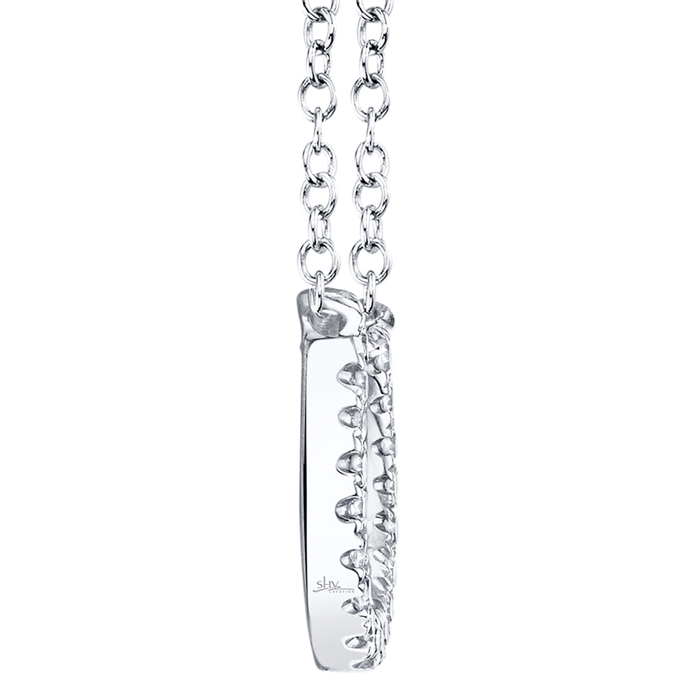 0.06Ct 14K W/G Diamond Horseshoe Necklace