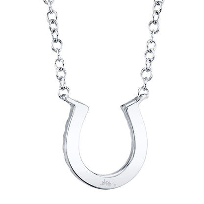 0.06Ct 14K W/G Diamond Horseshoe Necklace