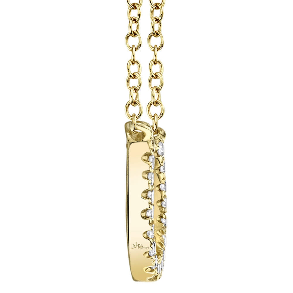 0.06Ct 14K Y/G Diamond Horseshoe Necklace