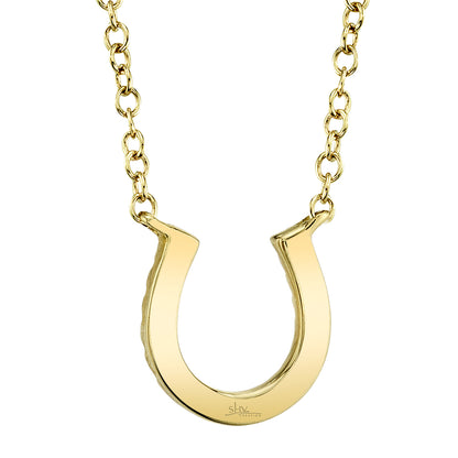0.06Ct 14K Y/G Diamond Horseshoe Necklace
