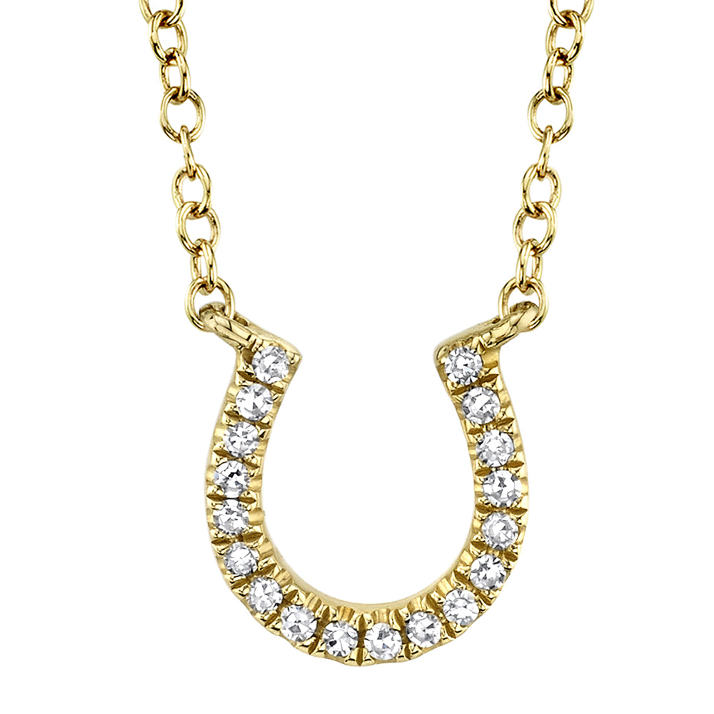 0.06Ct 14K Y/G Diamond Horseshoe Necklace