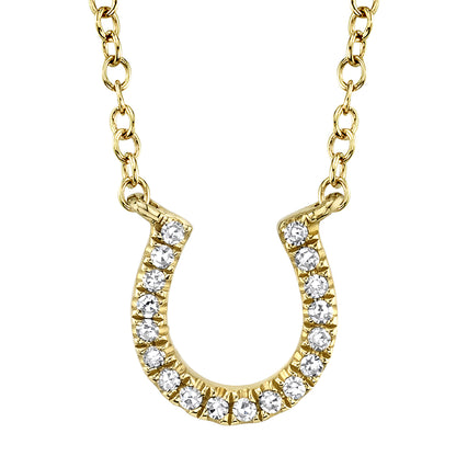 0.06Ct 14K Y/G Diamond Horseshoe Necklace