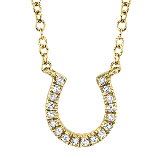 0.06Ct 14K Y/G Diamond Horseshoe Necklace