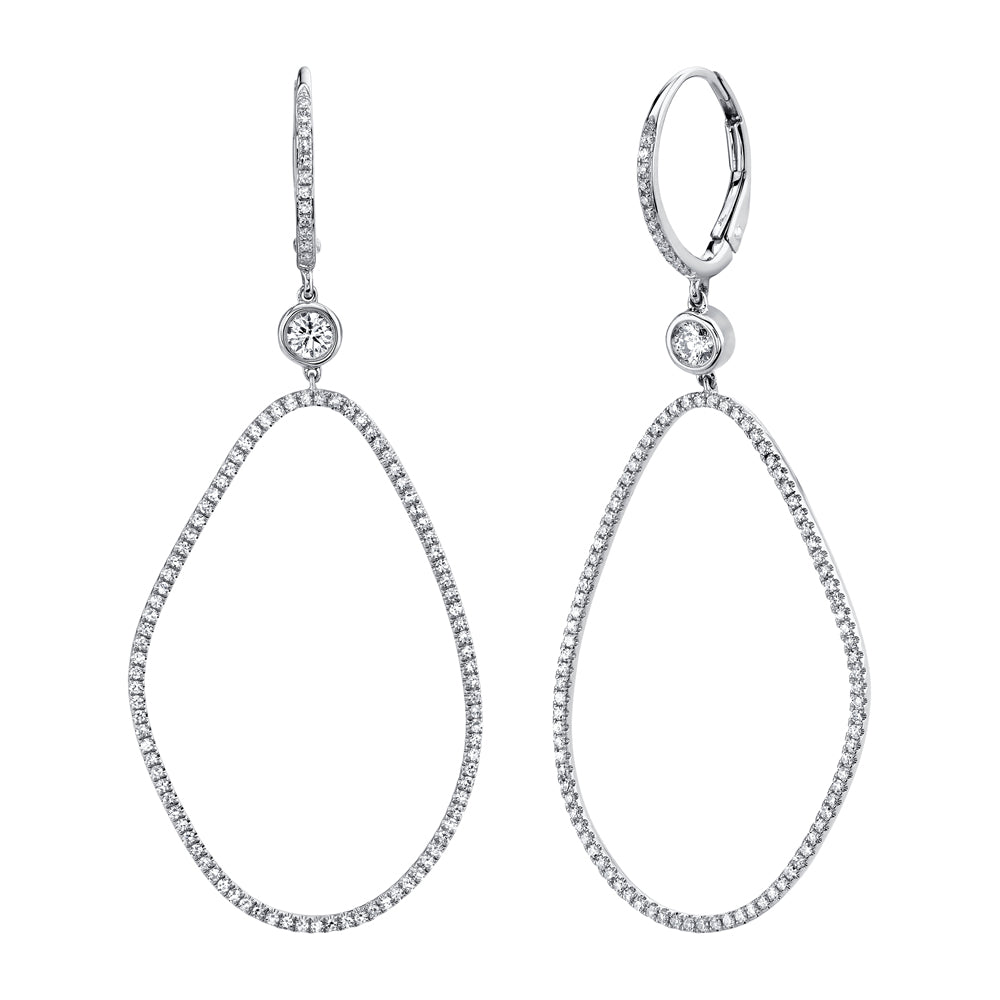 0.82Ct 14K W/G Diamond Bezel Earring