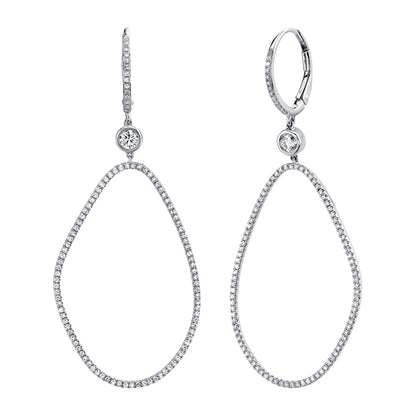 0.82Ct 14K W/G Diamond Bezel Earring