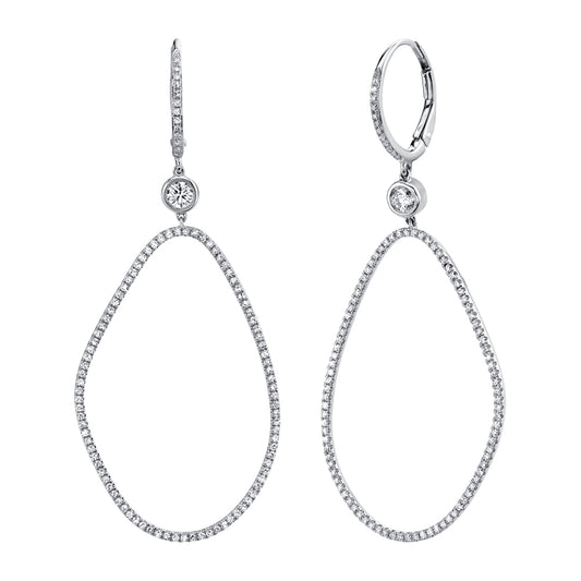 0.82Ct 14K W/G Diamond Bezel Earring