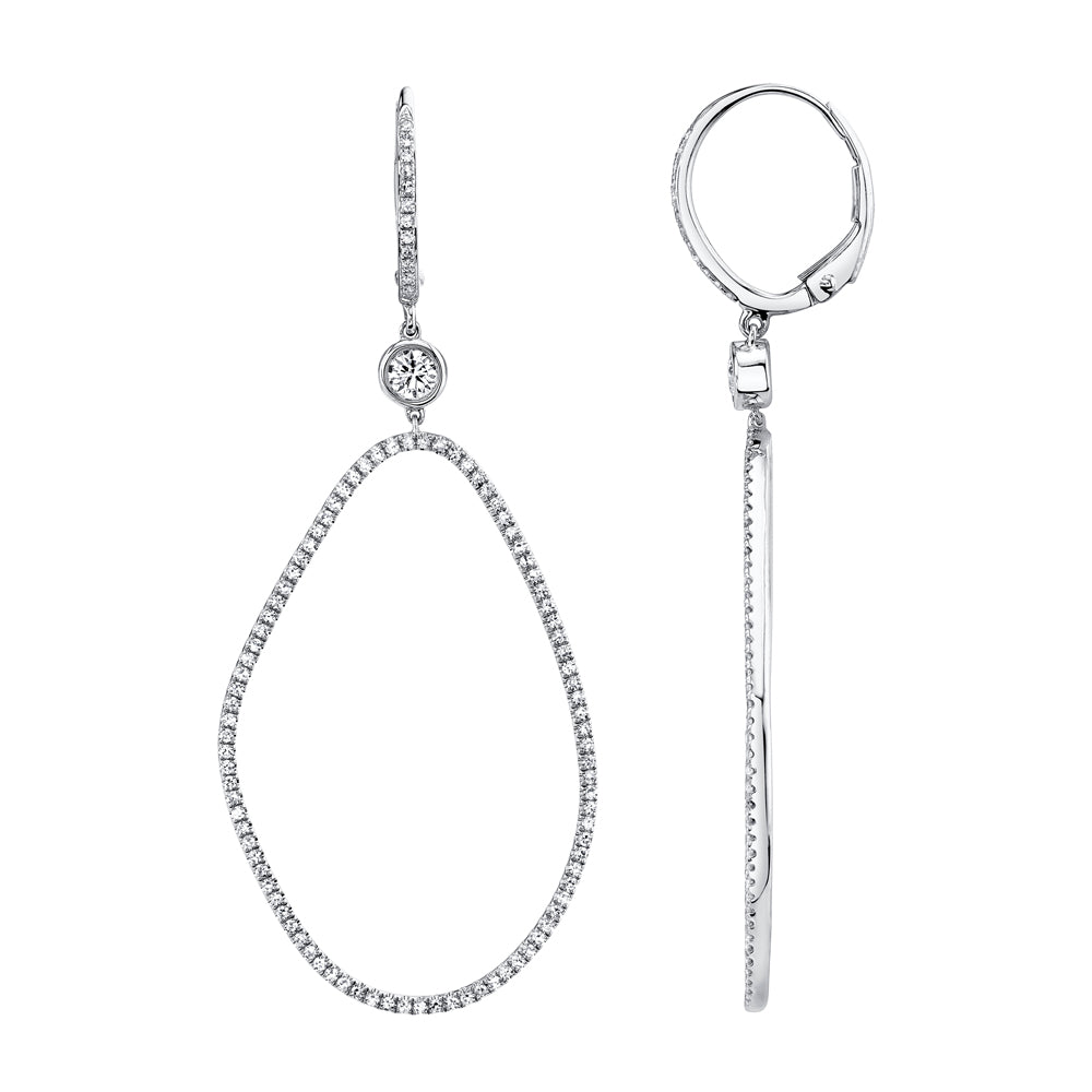 0.82Ct 14K W/G Diamond Bezel Earring