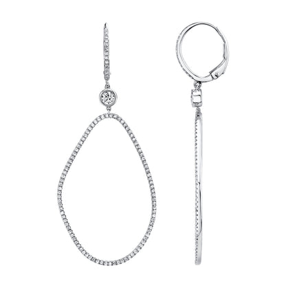 0.82Ct 14K W/G Diamond Bezel Earring