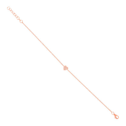0.04Ct 14K R/G Diamond Pave Heart Bracelet