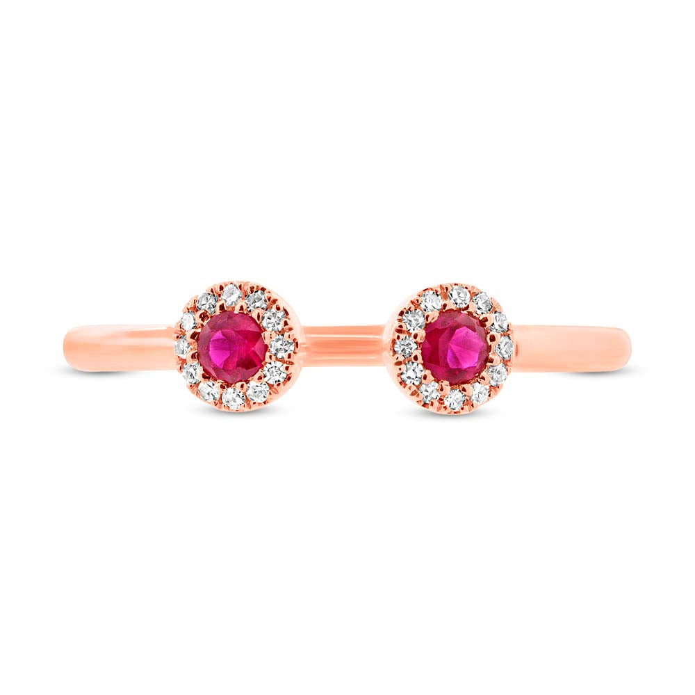 0.07Ct Diamond & 0.20Ct Ruby 14K R/G Lady's Ring