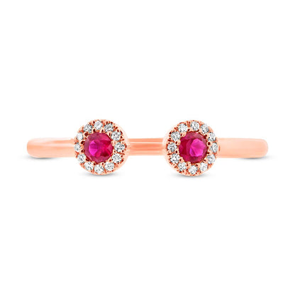 0.07Ct Diamond & 0.20Ct Ruby 14K R/G Lady's Ring