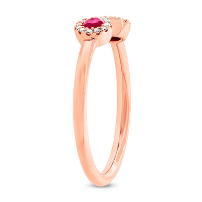 0.07Ct Diamond & 0.20Ct Ruby 14K R/G Lady's Ring