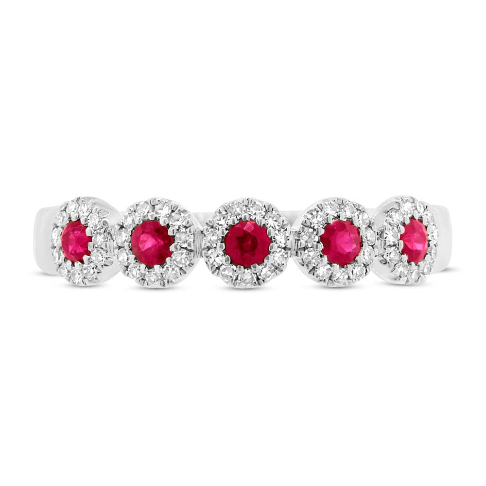 0.16Ct Diamond & 0.31Ct Ruby 14K W/G Lady's Band