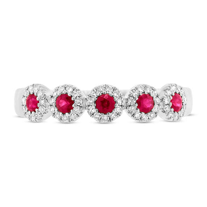 0.16Ct Diamond & 0.31Ct Ruby 14K W/G Lady's Band