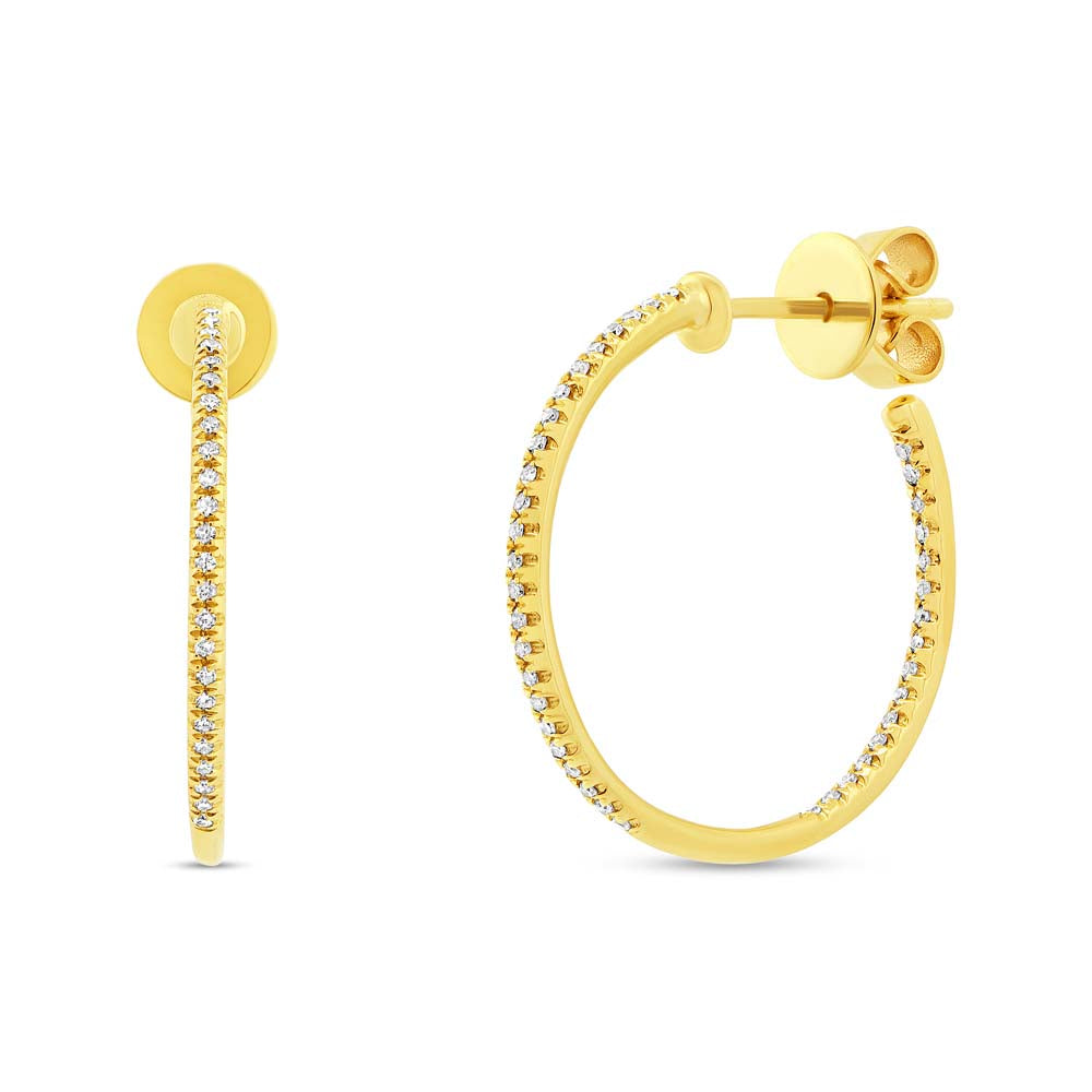 0.15Ct 14K Y/G Diamond Hoop Earring