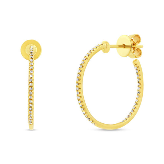 0.15Ct 14K Y/G Diamond Hoop Earring