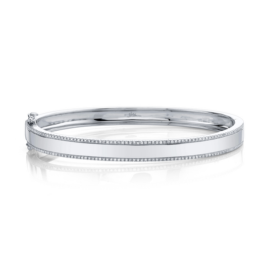 0.47Ct 14K W/G Diamond Id Bangle