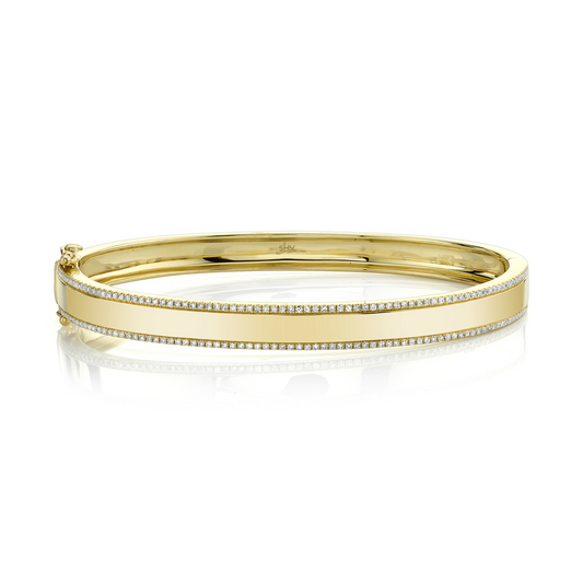 0.47Ct 14K Y/G Diamond Id Bangle