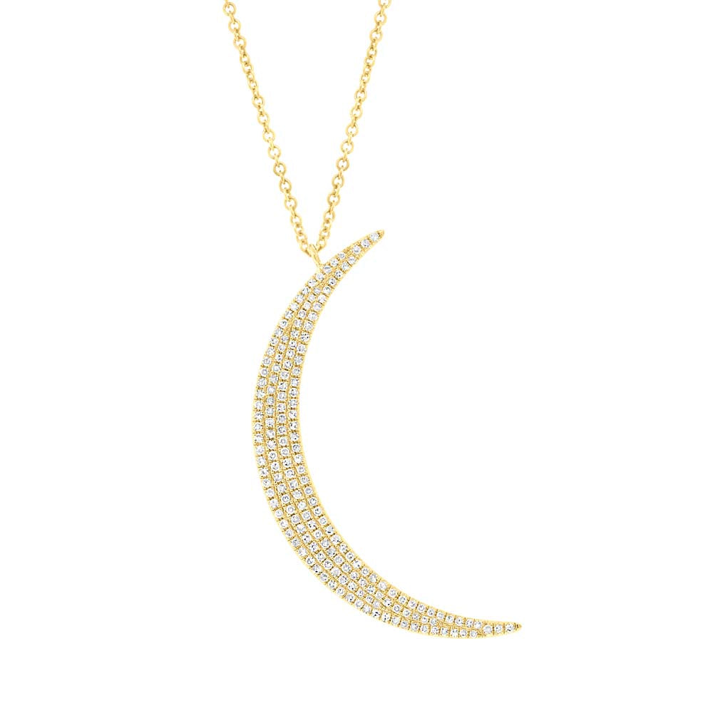0.44Ct 14K Y/G Diamond Crescent Necklace
