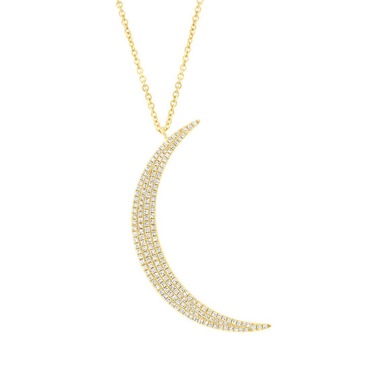 0.44Ct 14K Y/G Diamond Crescent Necklace