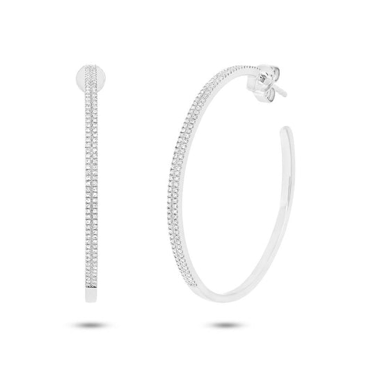 0.46Ct 14K W/G Diamond Hoop Earring