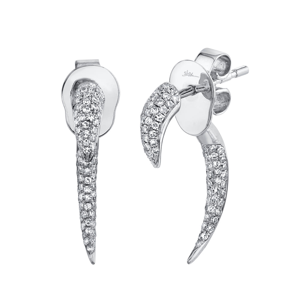 0.37Ct 14K W/G Diamond Ear Jacket Earring