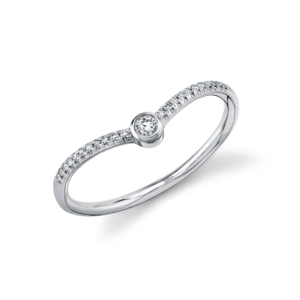 0.09Ct 14K W/G Diamond Bezel Ring