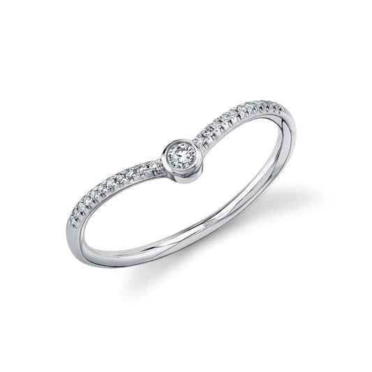 0.09Ct 14K W/G Diamond Bezel Ring