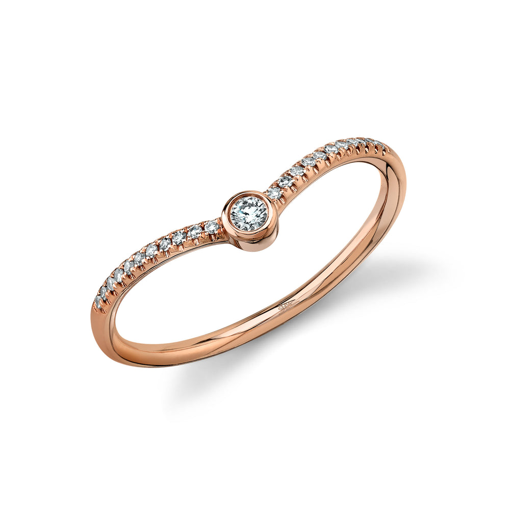 0.09Ct 14K R/G Diamond Bezel Ring