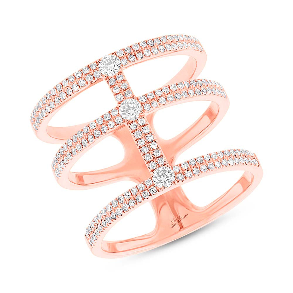 0.59Ct 14K R/G Diamond Lady's Ring