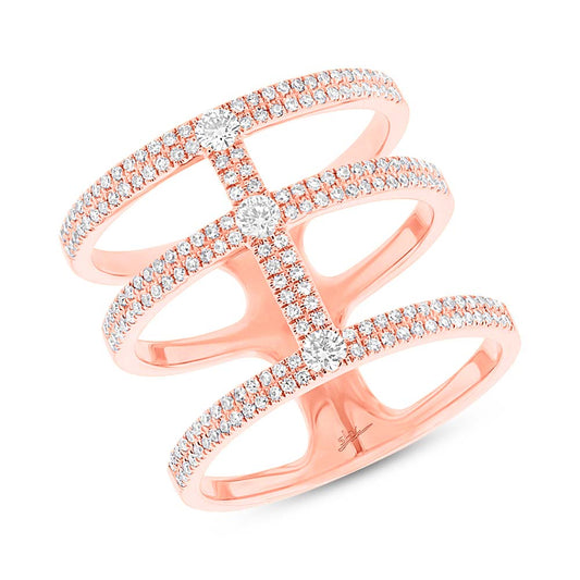 0.59Ct 14K R/G Diamond Lady's Ring