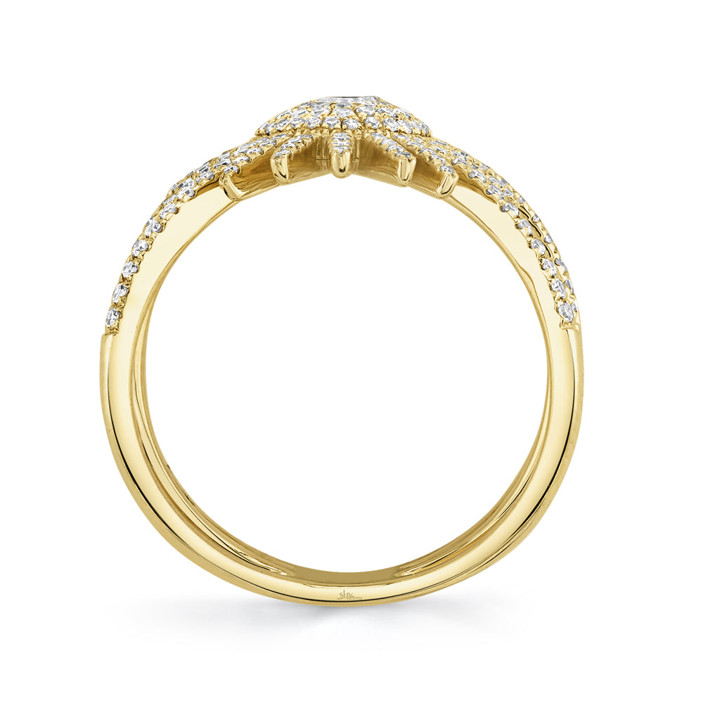 0.58Ct 14K Y/G Diamond Starburst Ring