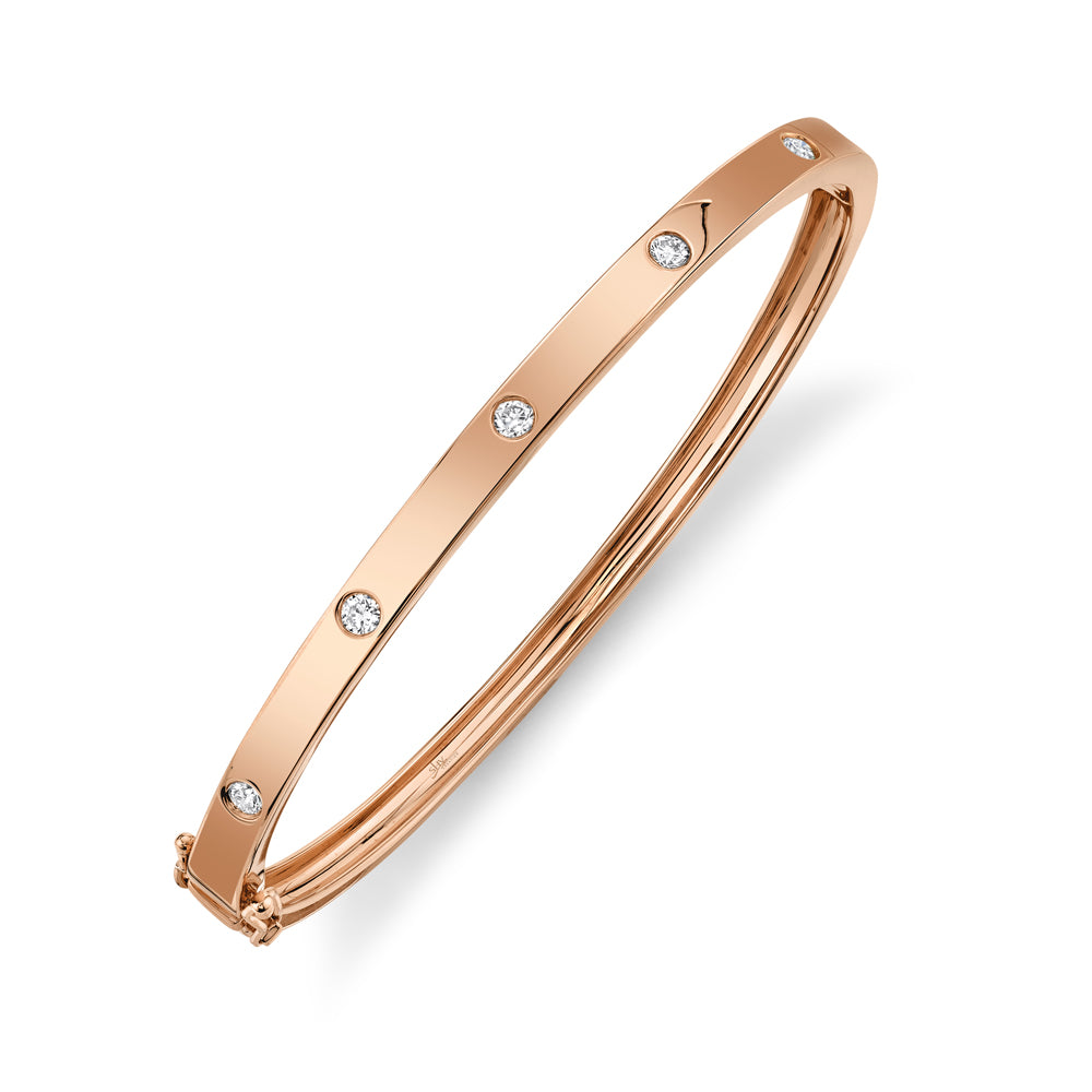 0.38Ct 14K R/G Diamond Bangle