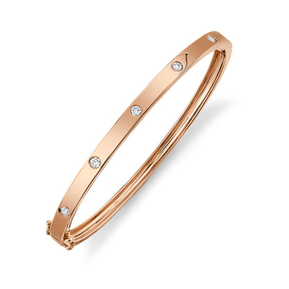 0.38Ct 14K R/G Diamond Bangle