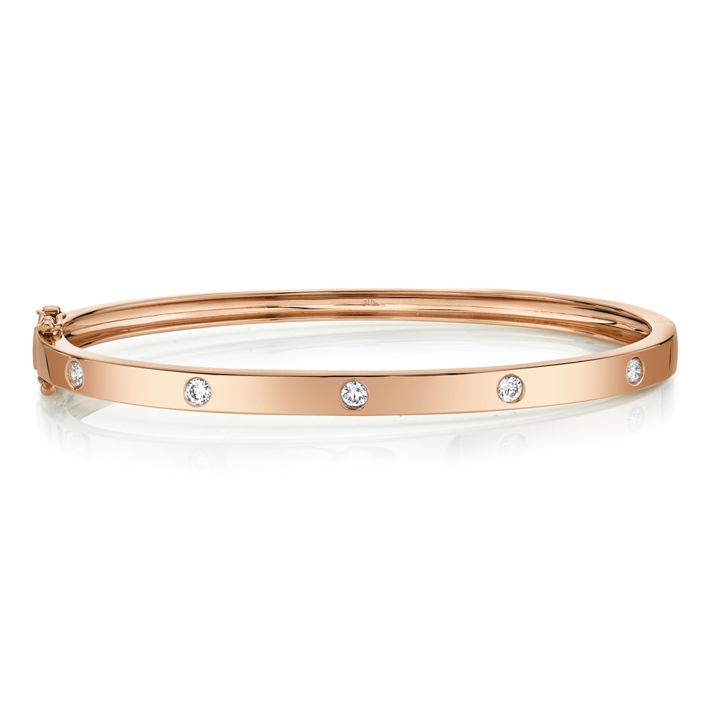 0.38Ct 14K R/G Diamond Bangle