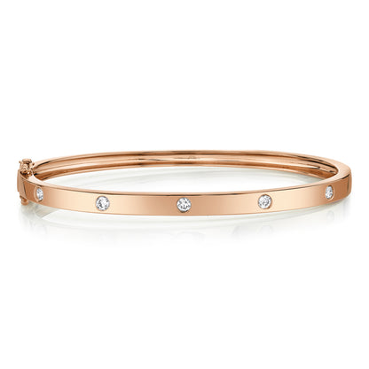 0.38Ct 14K R/G Diamond Bangle