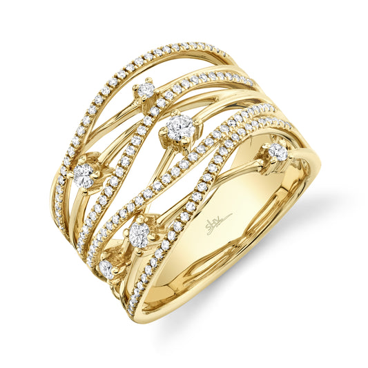 0.49Ct 14K Y/G Diamond Bridge Ring