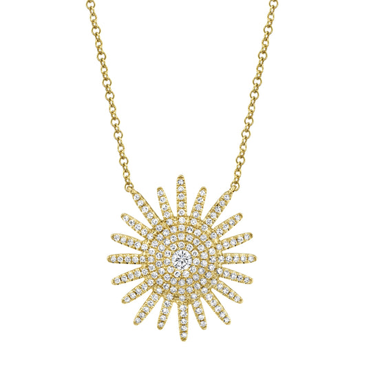 0.43Ct 14K Y/G Diamond Starburst Necklace