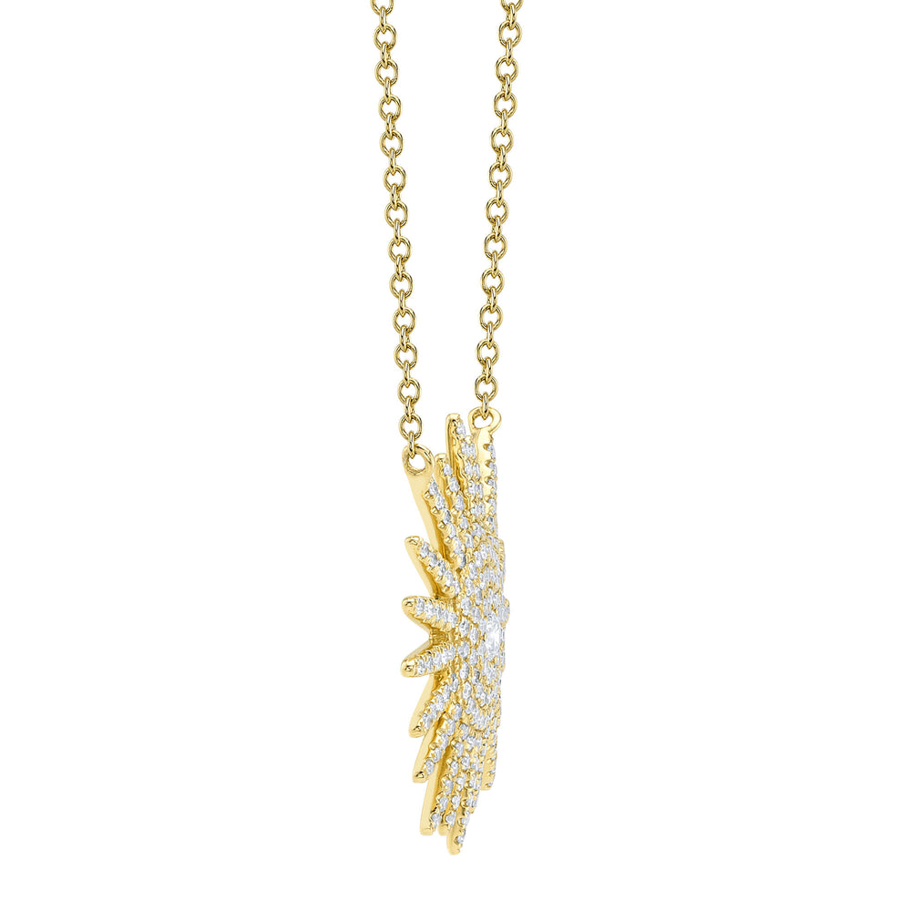 0.43Ct 14K Y/G Diamond Starburst Necklace