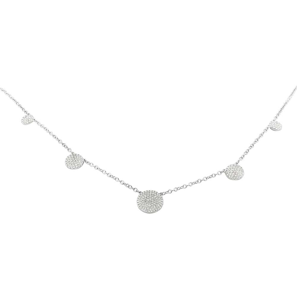 0.42Ct 14K W/G Diamond Pave Circle Necklace