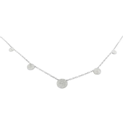 0.42Ct 14K W/G Diamond Pave Circle Necklace