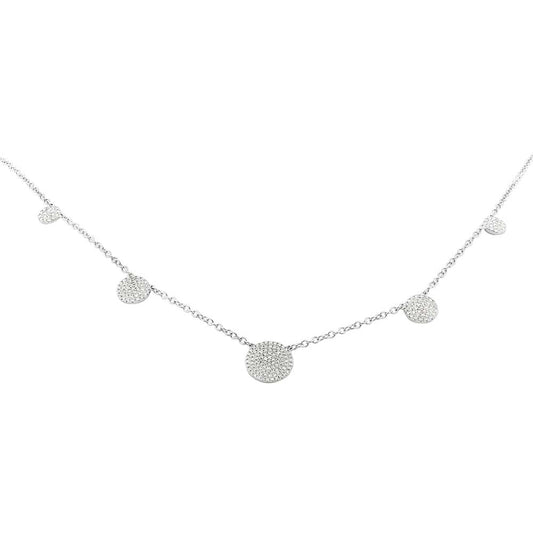 0.42Ct 14K W/G Diamond Pave Circle Necklace