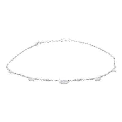 0.42Ct 14K W/G Diamond Pave Circle Necklace