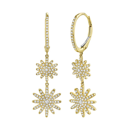 0.51Ct 14K Y/G Diamond Starburst Earring